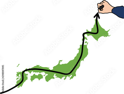 Obraz na płótnie 日本横断のイラスト