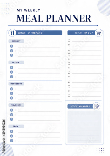 My Weekly Meal Planner Template for Organizing Meals and Grocery Shopping