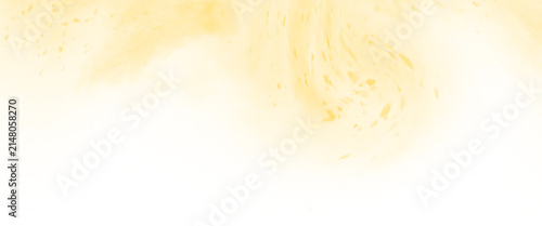 Abstract yellow watercolor paint splash, texture for graphic design, Transparent background