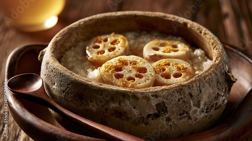 Lotus root rice osmanthus clay pot warm
