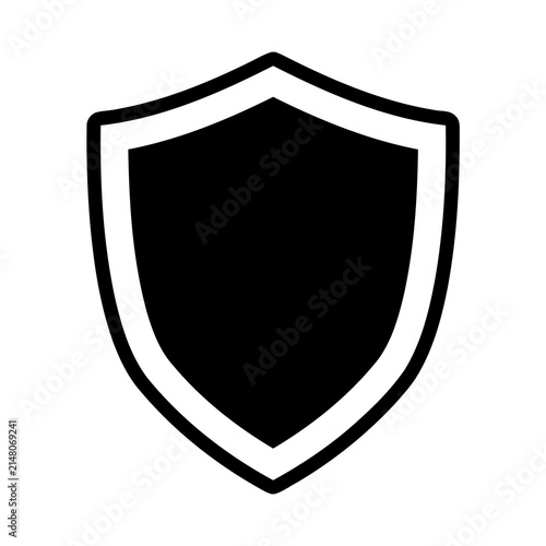 Fotografía Black and white shield icon graphic