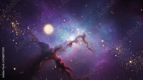 Cosmic nebulae vibrant abstract space scene with stars and galaxies