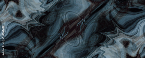Blue and Black Liquid Marble Abstract Background