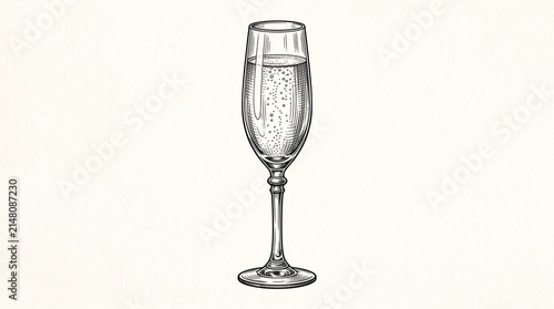 champagne glass on black