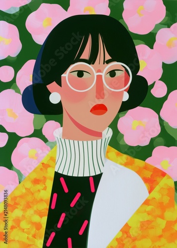 Modern Art Animation Graphics for Expressing Happiness