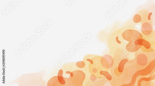 Photography Abstract orange watercolor background border with soft spots and lines, warm fal