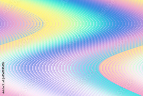 Abstract pastel holographic wavy background with smooth fluid gradient liquid motion
