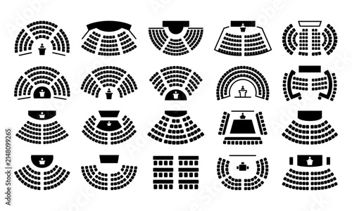 Auditorium Seating Layout Vector Icons Theater Floor Plans