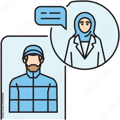 An Arab female doctor provides cross continental medical advice