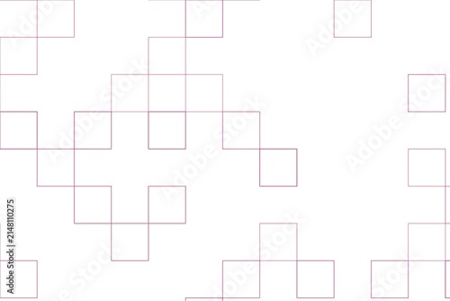 Minimal abstract pattern of squares and lines on white background