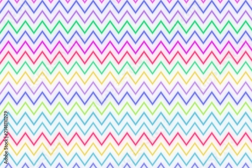 Colorful zigzag pattern with pastel shades on white background
