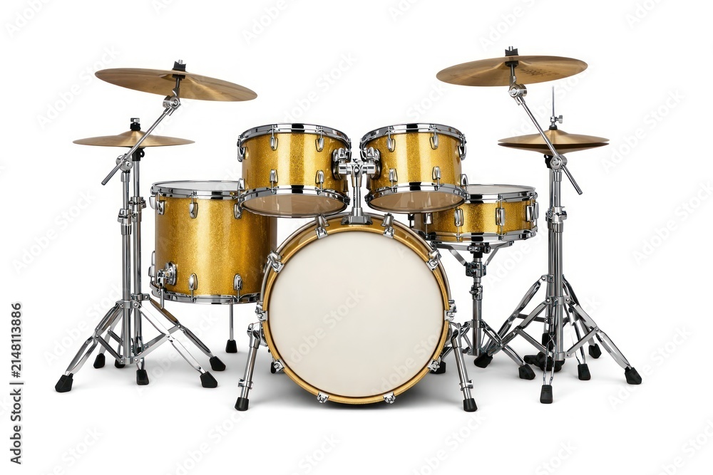Fototapeta premium Golden drum set for musicians