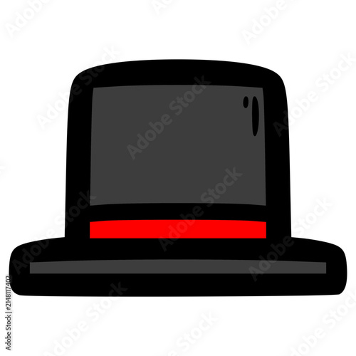 Fotografie doodle top hat illustration hand drawn isolated vector, not AI-generated