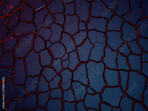 Cracked asphalt texture with dark red undertones, gradient, black