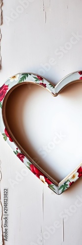 Heart-shaped frame with distressed texture and worn edges, heart, rustic