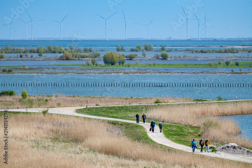 The Marker Wadden nature reserve in Lake Marker in the Netherlands, Flevo province. Artificial archipelago