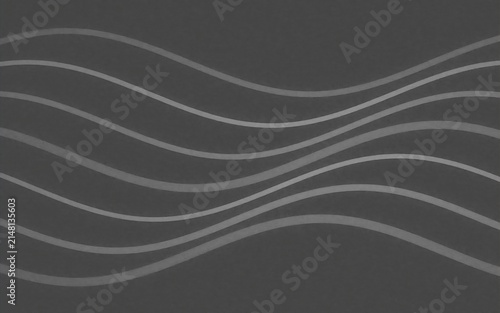 Multiple flowing gray curved lines arranged in a wavy pattern on a dark gray textured background, creating a rhythmic, and minimalist visual effect