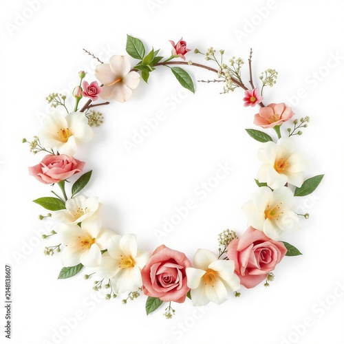 Elegant floral wreath frame