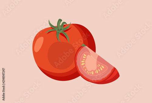 Tomato Concept IllustrationVector Style