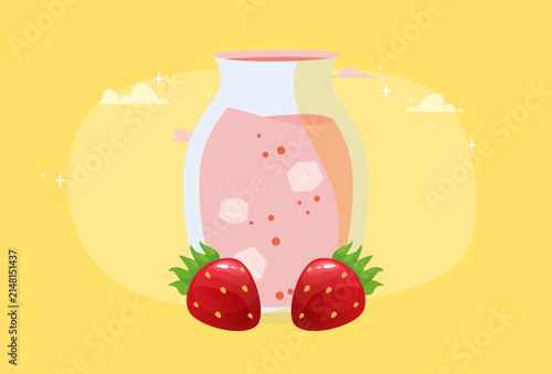 Fruit Granita Concept IllustrationVector Style