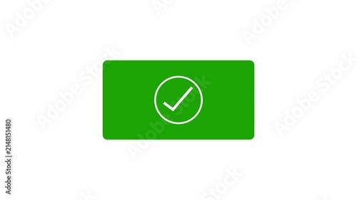 Tick mark popup animation on green screen