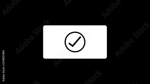 Success Notification Card with Application Sent Text and Checkmark Animation on Green Screen Background