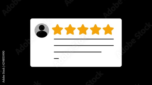 Rating and Reviews concept 4k Animation with popping up stars, smiles and shapes. Colorful customer feedback and satisfaction design,