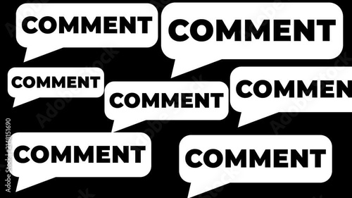 comment box popup animation with shaking on green screen