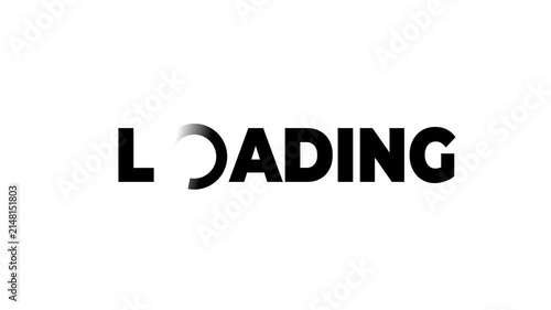 Loading bold big typography circular shape animation on a dark background
