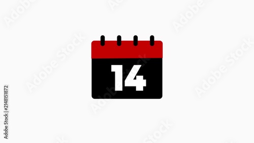 Calendar date slider flat animation from 1 to 30 days on green screen. 4K animated for motion graphics, video editing, business, and infographics.