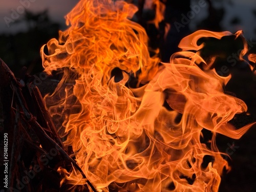 Photography Dynamic hot orange fire flames macro detail