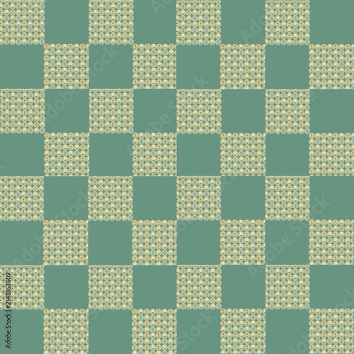 Hand drawn of Green Seamless Pattern, Cute digital design, wall paper and background.