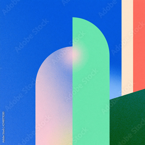 minimal abstract geometric poster, clean 2.5D graphic design