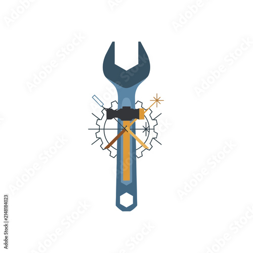 Industrial Tools and Mechanics Concept Isolated on Transparent Background