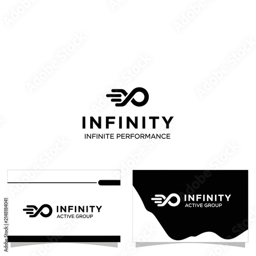 Infinity Active Group Logo Design, Business Card Mockup