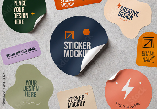 Die Cut Sticker PSD Mockup Collection
