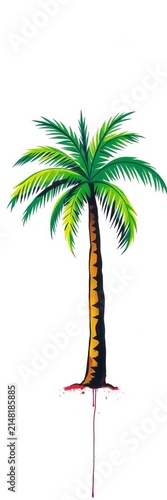 Summer Icon Spray Painted Graffiti Sprayed with Palm Tree Isolated on White Background, isolated object, spray paint