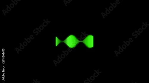 Abstract green wave pattern on black background  