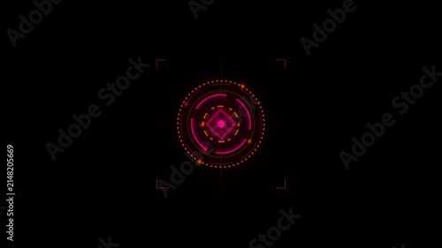 Abstract pink geometric pattern on black background  