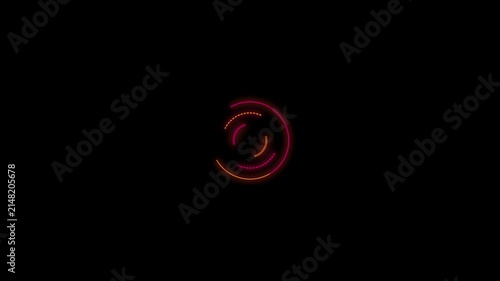 Abstract circular motion graphic with red and orange elements  