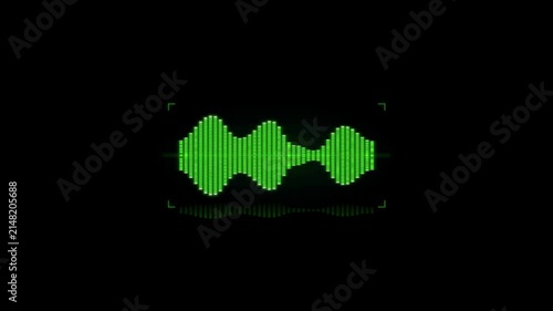 Digital sound wave visualization in vibrant green color  