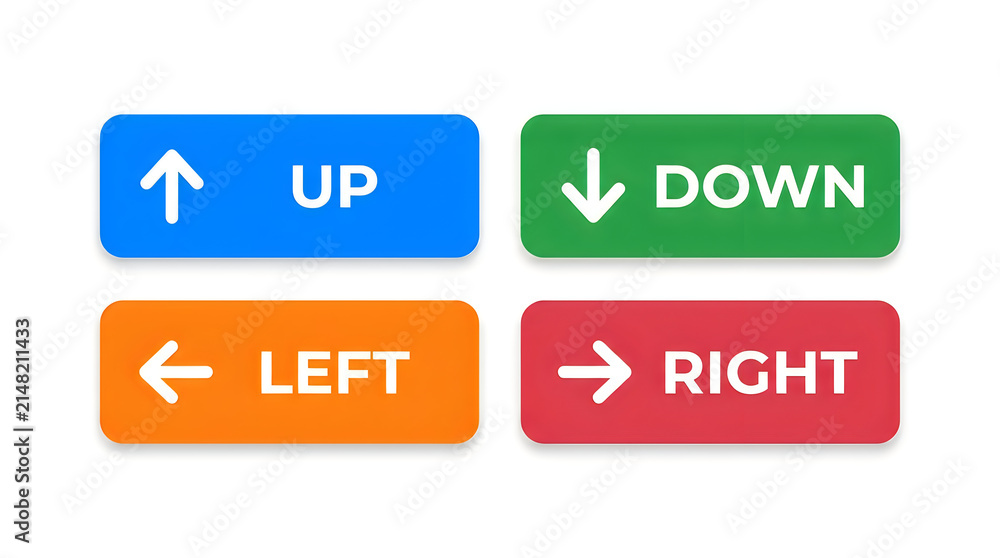 Fototapeta premium Flat directional arrow buttons up down left right