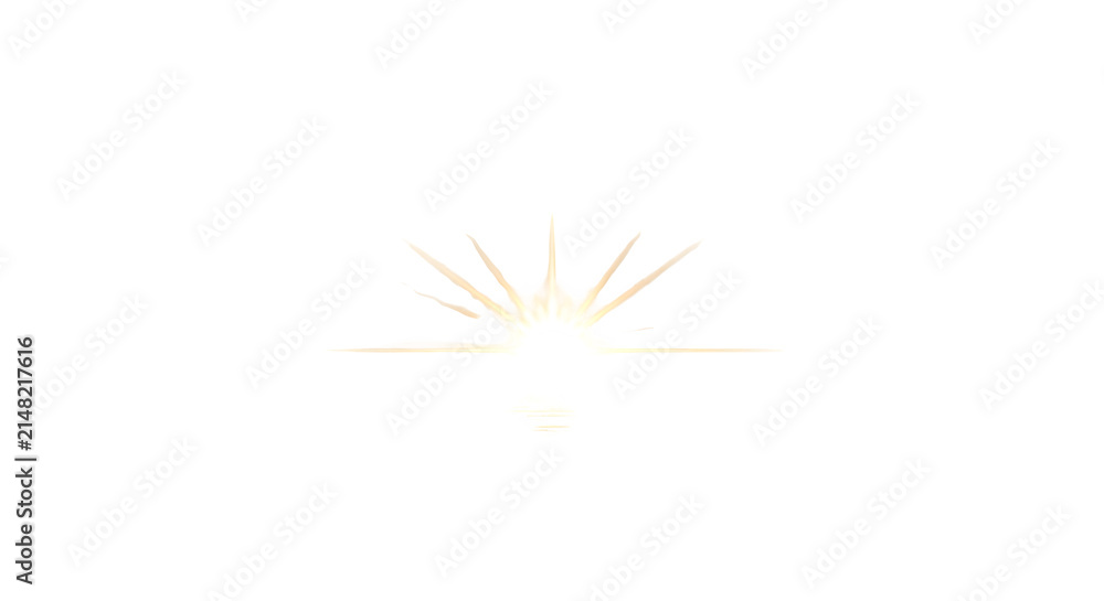Fototapeta premium Elegant Golden Sunburst Radiant Design Element Isolated on Transparent Background for Creative Decorative Graphic Projects