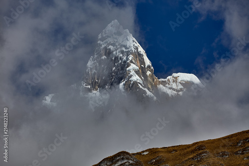 Photography southeast face of Jirishanca reveals its full, imposing grandeur in Peru's Cordillera Huayhuash