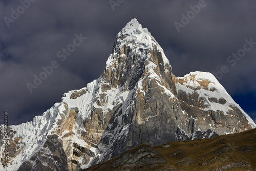 Canvastavla southeast face of Jirishanca reveals its full, imposing grandeur in Peru's Cordillera Huayhuash