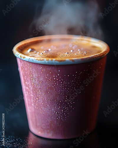 Cup of Hot Coffee on a Table with Cozy Morning Atmosphere