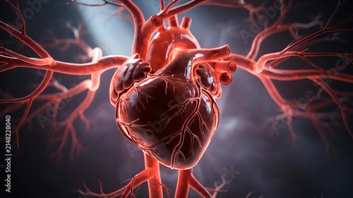 Dynamic Visualization of Human Heart with Circulatory System in Motion for Medical Education
