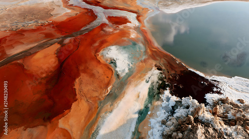 Crimson Tapestry: Mineral-Rich Alkaline Salt Flats of Lake Natron, Tanzania