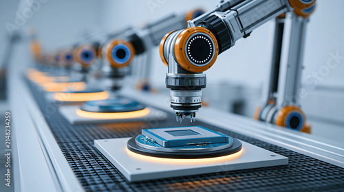 Smart manufacturing workflow robotic arm assembly line automation industrial robot machine production conveyor technology factory precision