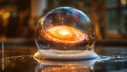 Abstract Background with Colorful Floating Bubbles and Soft Gradient